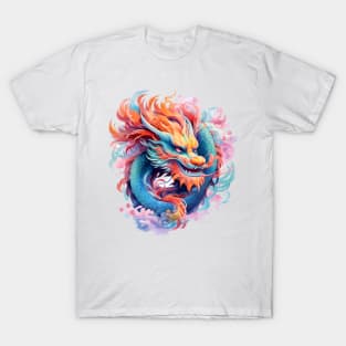 Colorful Oriental Dragon Watercolor T-Shirt